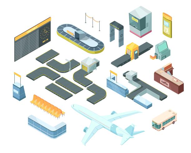 Airport Isometric Set vector