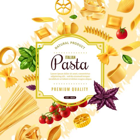 Marco decorativo de pasta vector