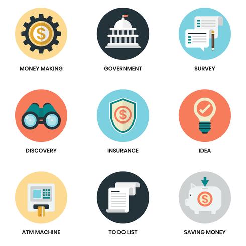 Business icons set for business vector