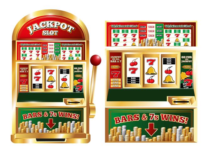 Gambling Slot Machine Composition vector