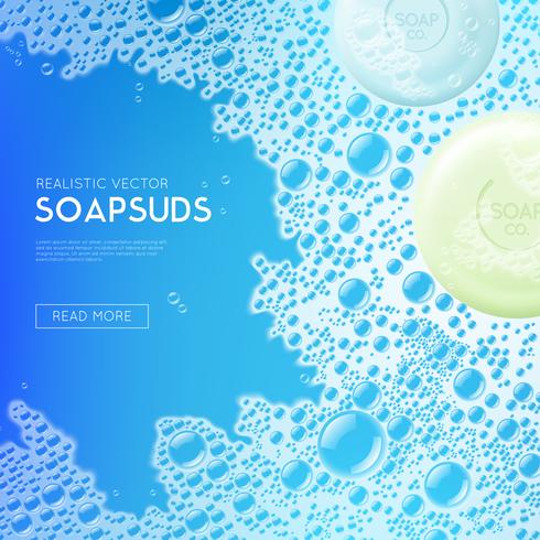 Sudsy Soap Water Realistic Background vector