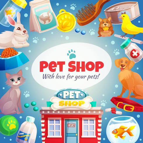 Pet Shop Frame Background vector