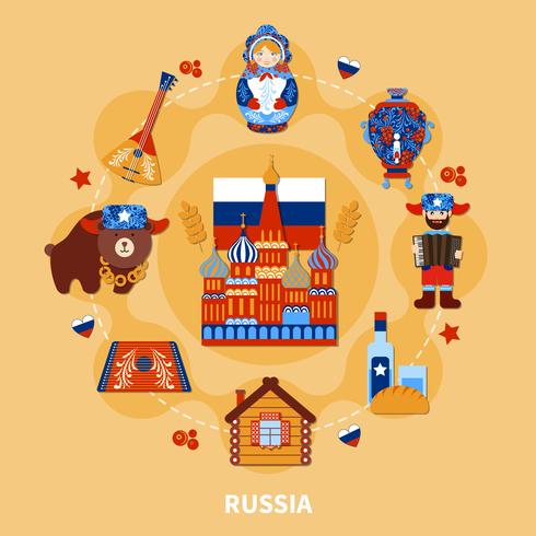 Viajar a Rusia Composición vector