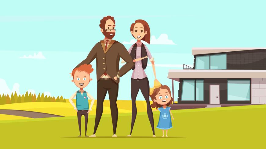 Happy Amicable Family Design Concept  vector