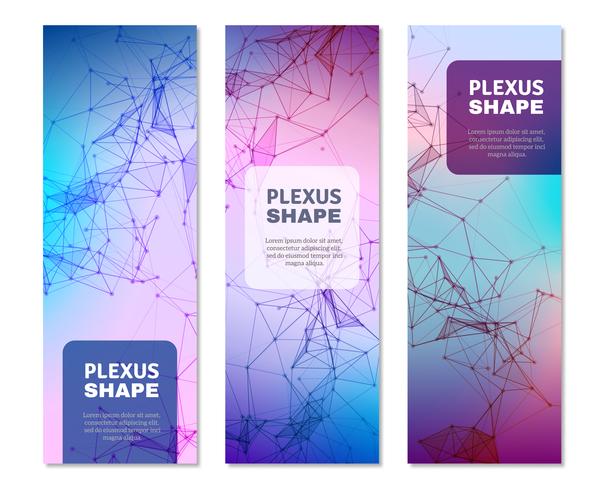 Geometric Plexus Shapes Vertical Banners  vector