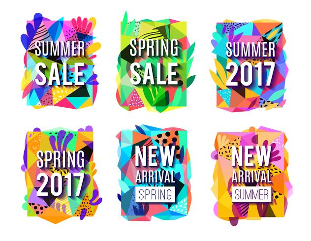 Sale Colorful Abstract Background  Banners Set  vector