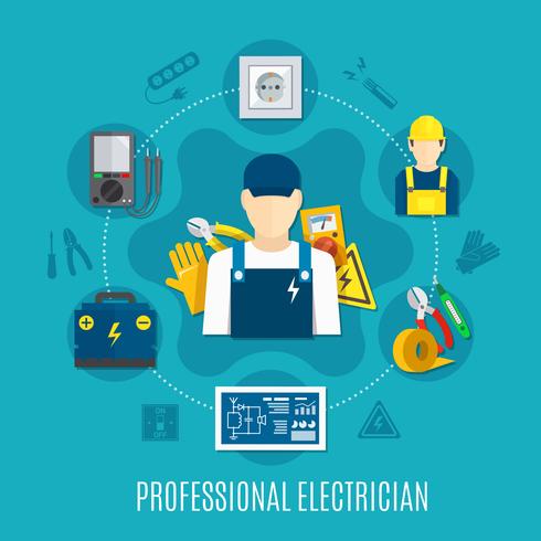 Electrician Round Composition vector