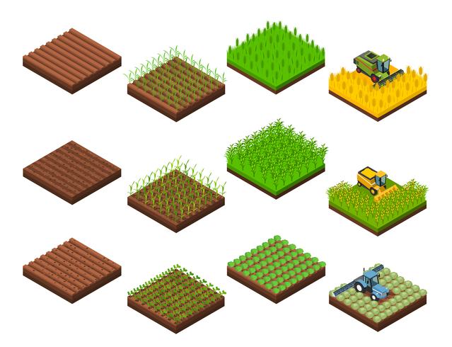 Harvest Work Elements Set vector