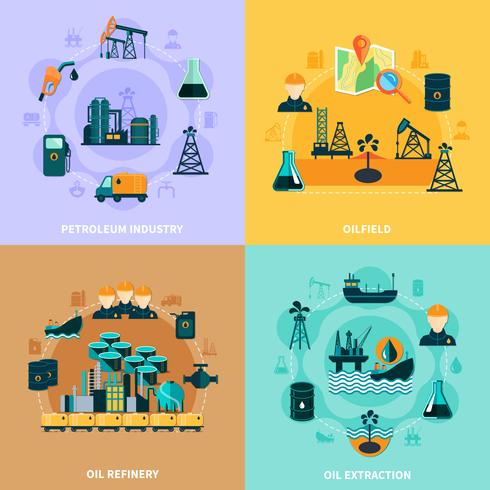 Oil Infrastructure Design Concept vector