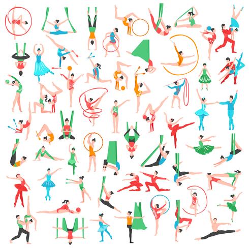 Gymnastics And Ballet Big Set vector