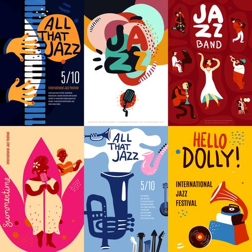 Conjunto de carteles de jazz vector