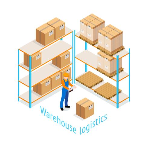 Warehouse Logistics Isometric Design vector