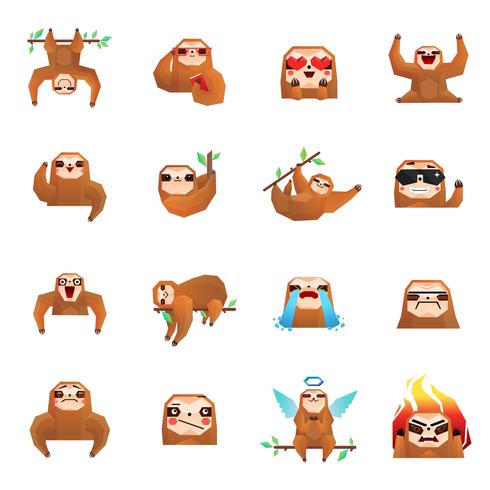 Tree Sloth Doodle Collection vector
