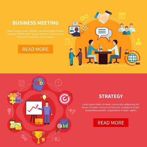 B2B Meetings Horizontal Banners vector