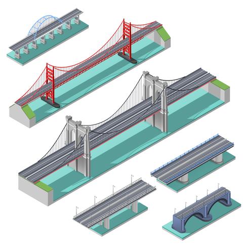 Conjunto isométrico de puentes vector