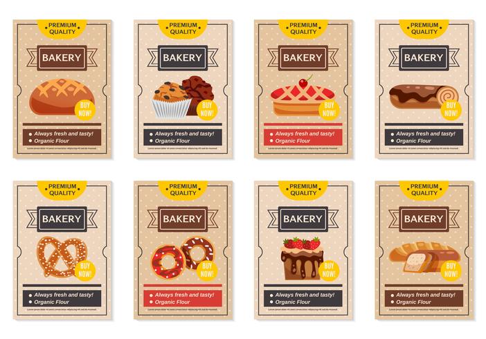 Set Of Bakery Posters vector