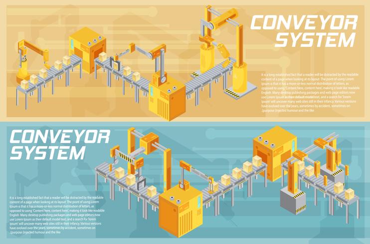 Banners isométricos del sistema de transporte vector