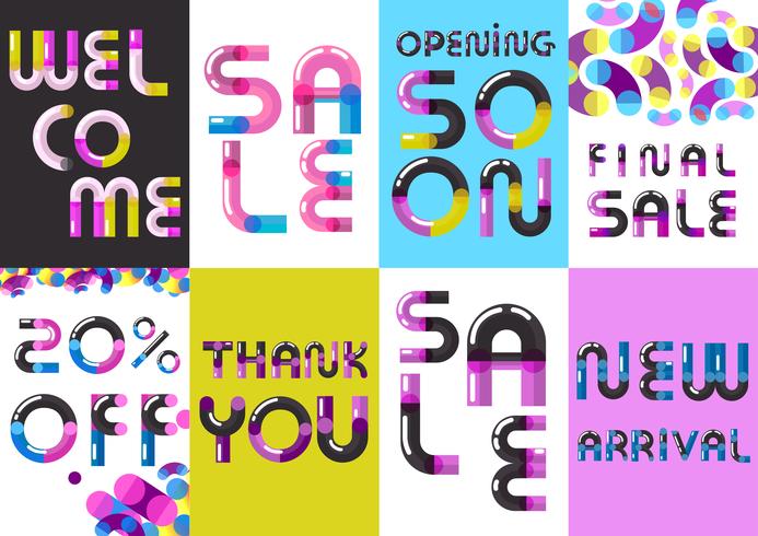 Sale Banners Font Set Poster vector