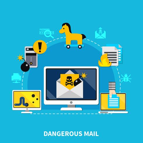 Dangerous Mail Design Concept vector