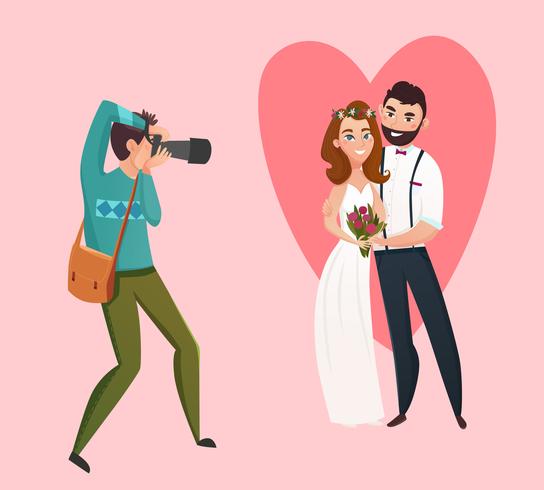 Concepto de diseño de fotógrafo de bodas vector