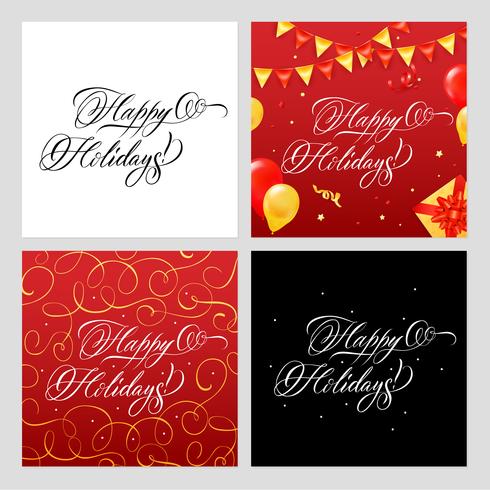 Felices fiestas conjunto de Banners vector