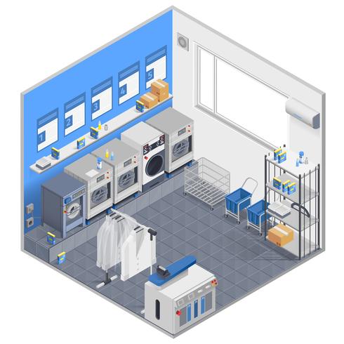  Laundry Isometric Concept vector