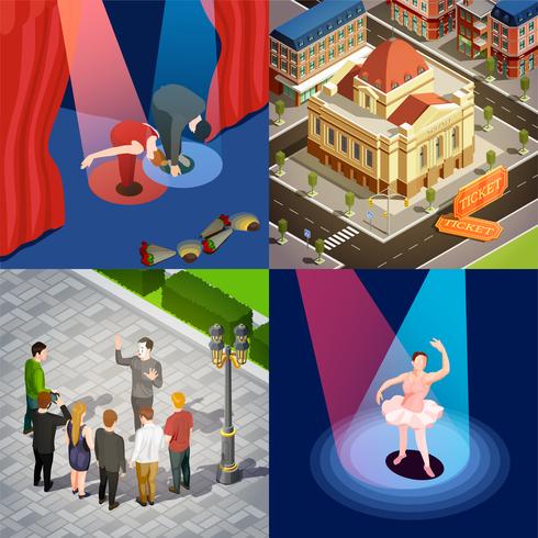 Theatre 2x2 Isometric Set vector