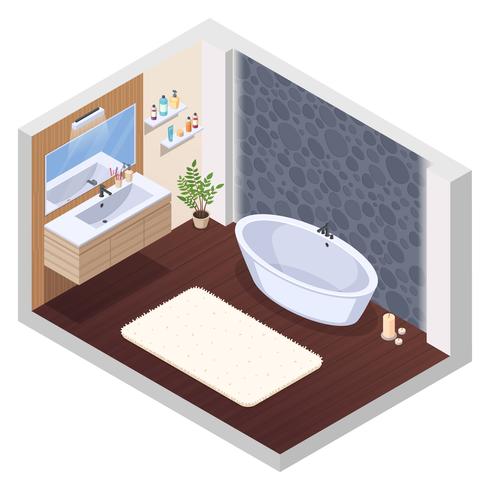 Hot Tub Bathroom Interior vector