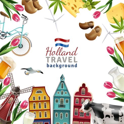 Holland Travel Frame Background Poster vector