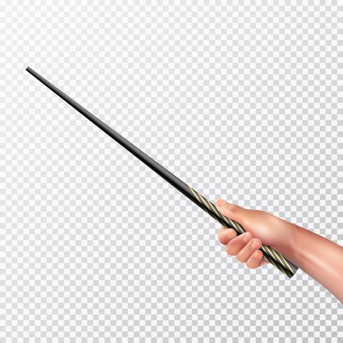 Realistic Hand With Magic Wand vector