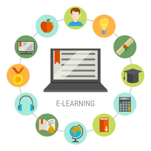 Composición de Elearning Round vector