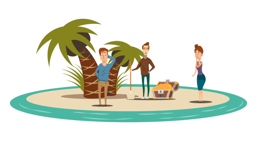 Treasure Island Flat Composition vector