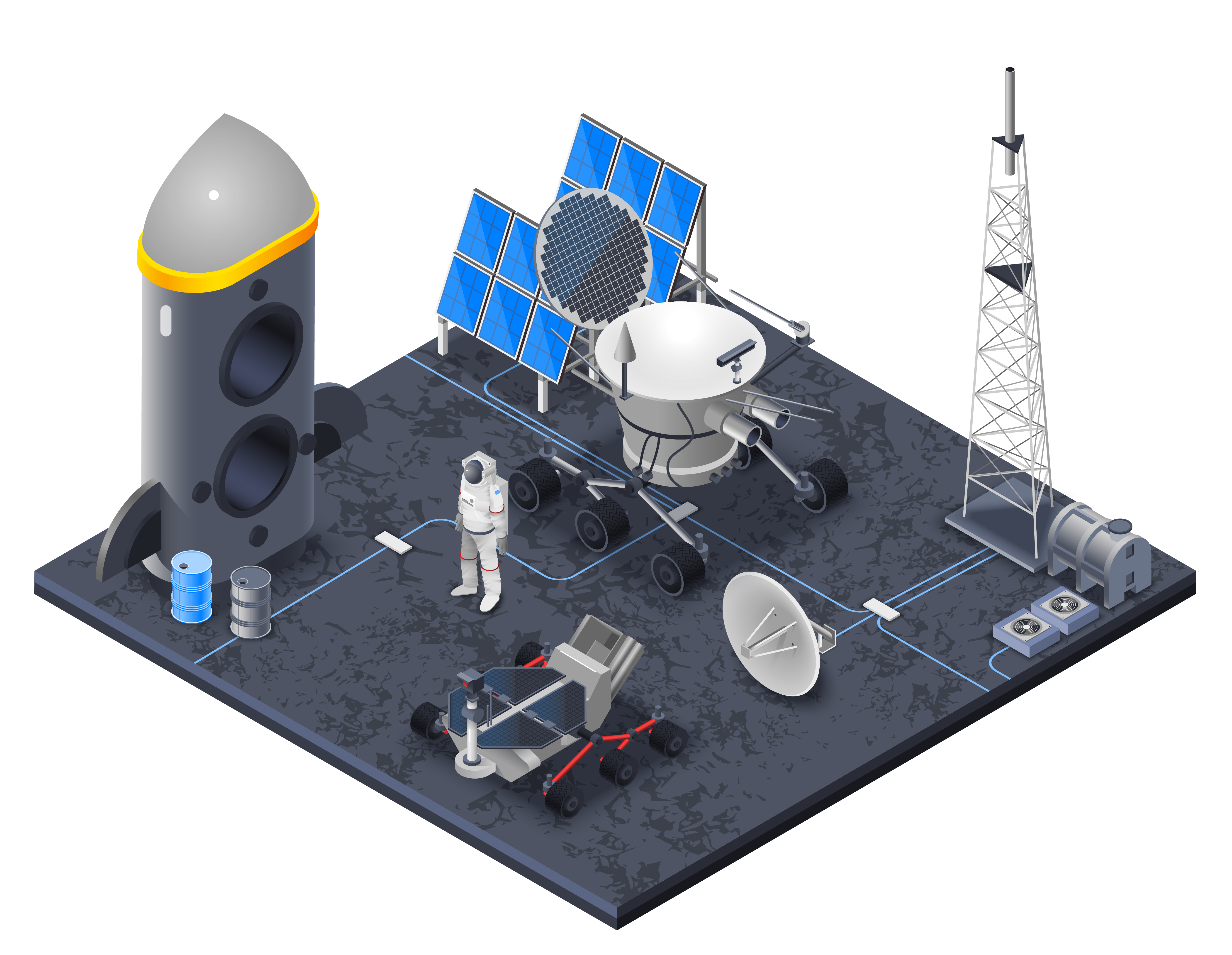 Download Space Isometric Concept - Download Free Vectors, Clipart ...