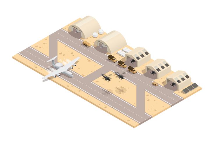 Colored Military Isometric Composition vector