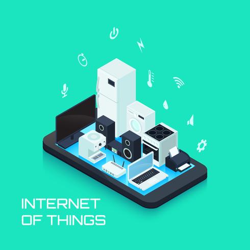 Internet Of Things Design Composition With Smartphone  vector