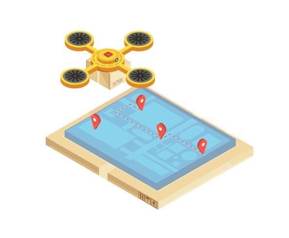 Goods Delivery Tracking Isometric Illustration vector