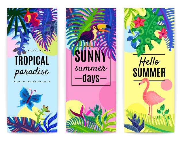 Tropical Paradise Vertical Banners Collection  vector