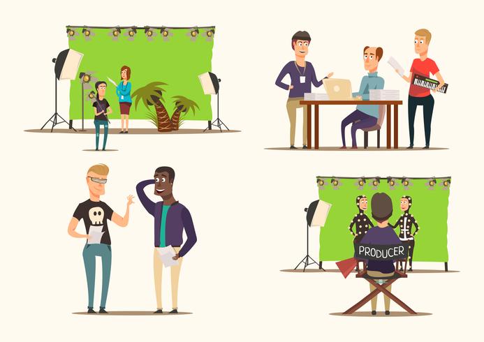 Movie Making 2x2 Concept vector