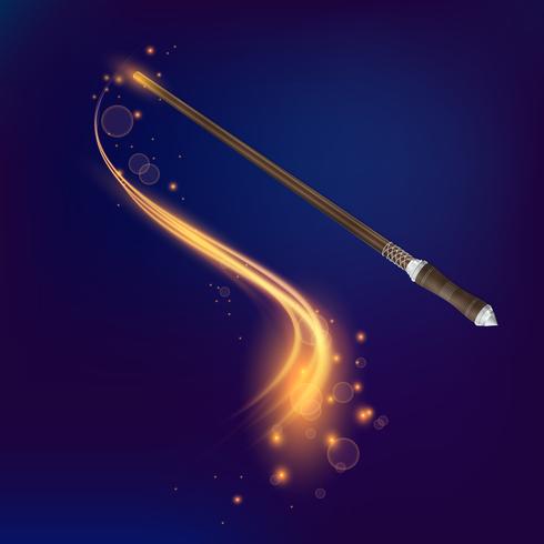 Magic Wand Realistic Composition vector