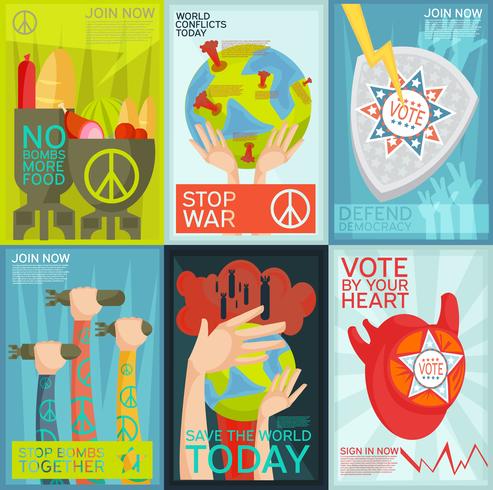 Set de carteles de propaganda vector