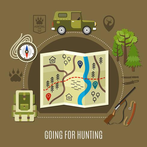 Going For Hunting Concept vector