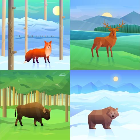 Animals Background Set vector
