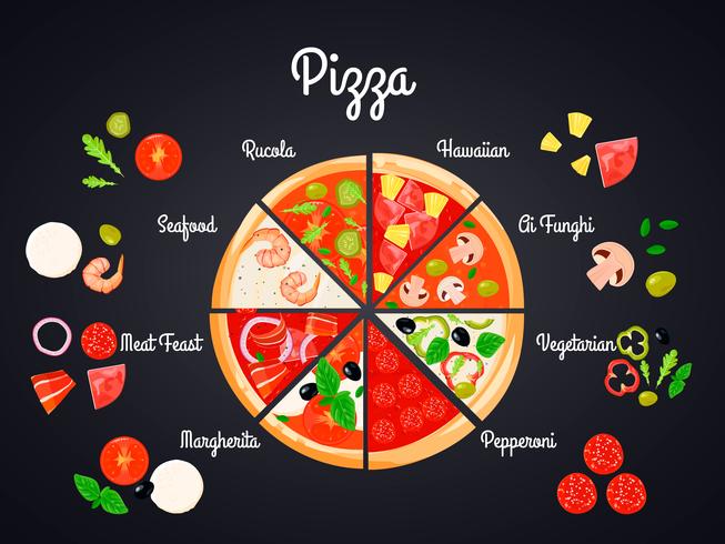 Selection Of Pizza Concept vector