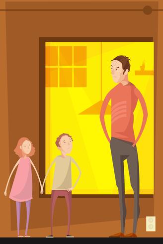 Father Abusing Children Composition vector