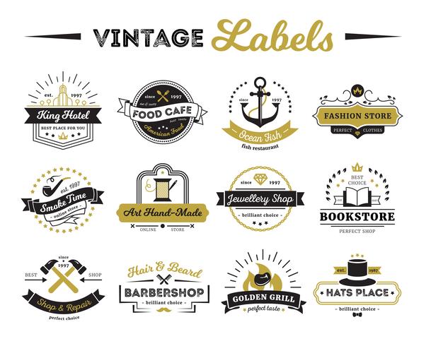 Shops And Cafe Vintage Labels  vector