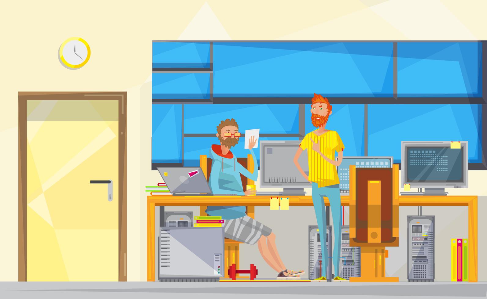 Programmers At Work Composition 481228 Vector Art at Vecteezy