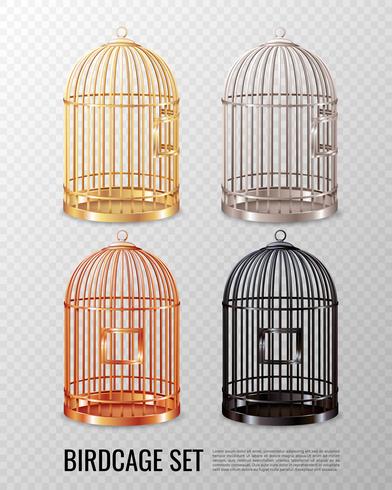 Canary Birdcage 3D Set vector