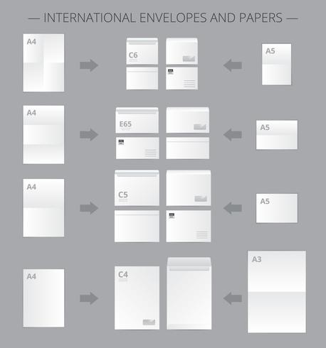Documentos Tamaño del papel Infografía vector