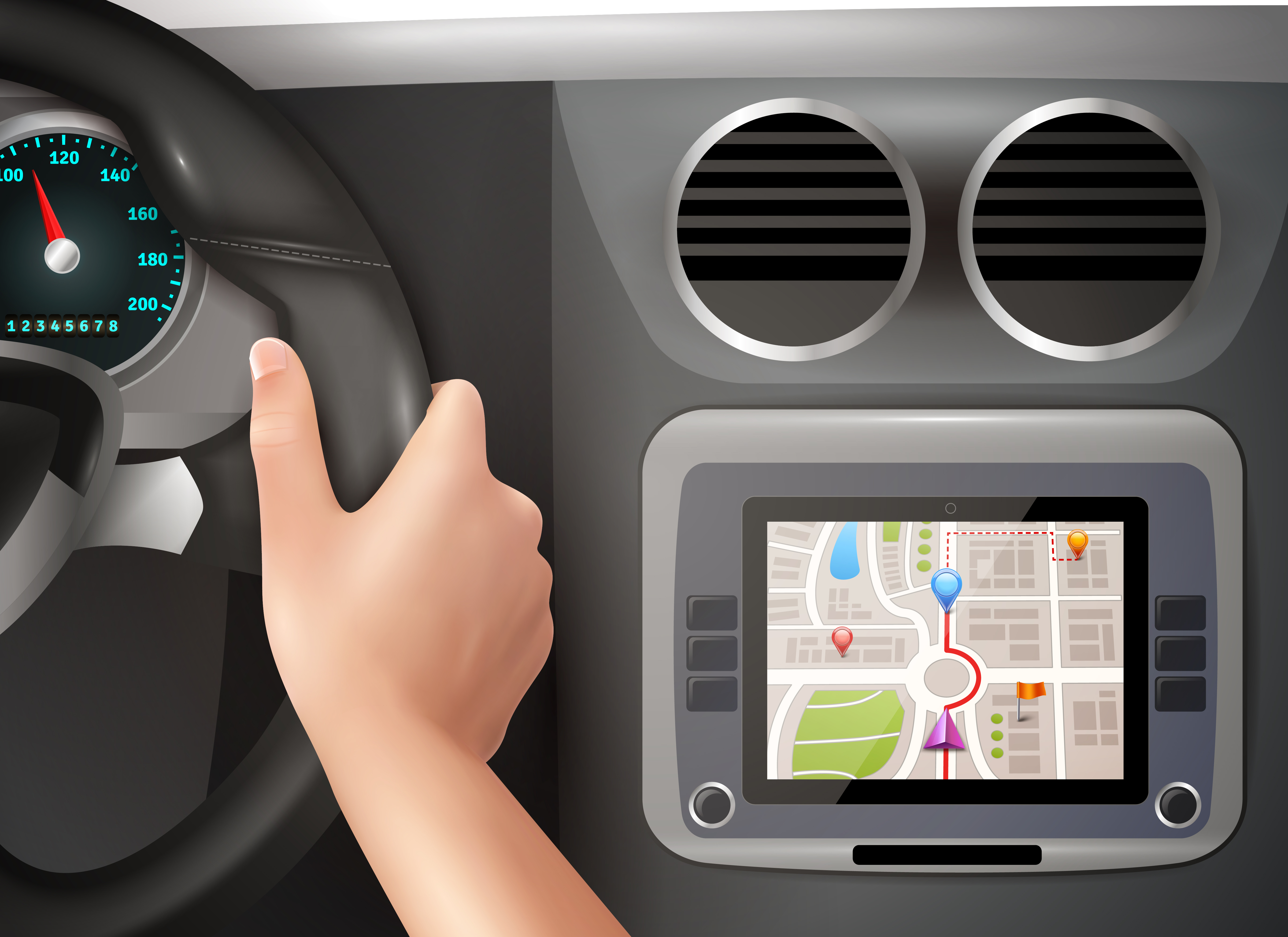 GPS Navigation In Car 481270 Vector Art at Vecteezy