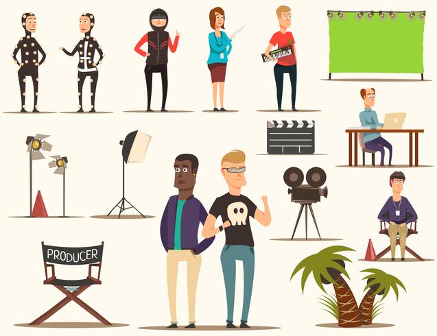 Movie Making Elements Set vector